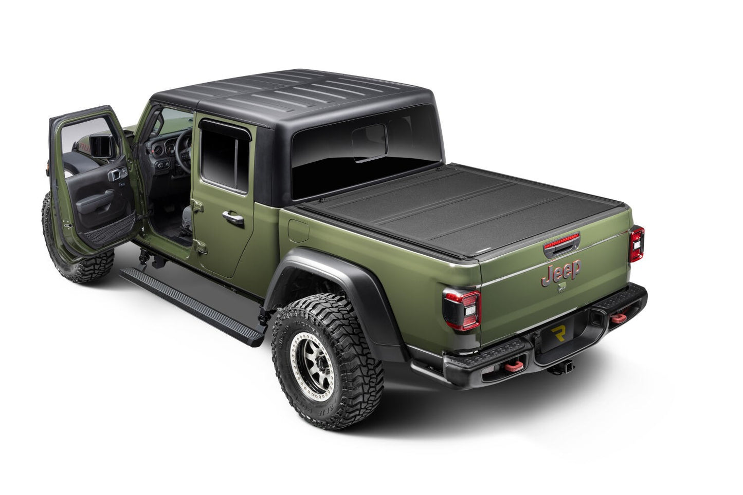 RealTruck VoltStep Electric Running Board Kit Protective Bedliner Coating 2021-2025 Jeep Gladiator Go Rhino