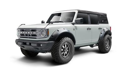 Black Pocket/Rivet Style Textured Finish 4-Piece Fender Flare Set For 2021-2023 Ford Bronco, 4-Dr Bushwacker