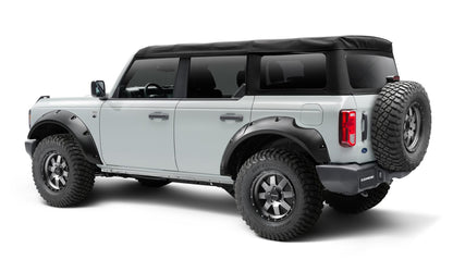 Black Pocket/Rivet Style Textured Finish 4-Piece Fender Flare Set For 2021-2023 Ford Bronco, 4-Dr Bushwacker