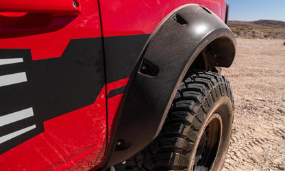 Black Pocket/Rivet Style Textured Finish 4-Piece Fender Flare Set For 2021-2023 Ford Bronco, 4-Dr Bushwacker