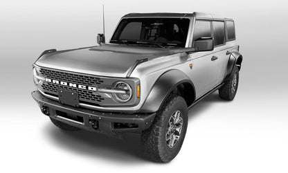 Black Extendafender Style Smooth Finish 4-Piece Fender Flare Set For 2021-2023 Ford Bronco, 4-Dr Bushwacker
