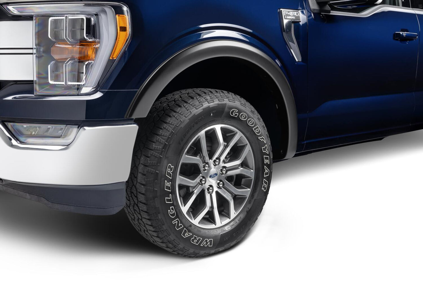 Black OE Style Smooth Finish 4-Piece Fender Flare Set For 2021-2026 Ford F150 Will Not Fit F150 Lightning Bushwacker