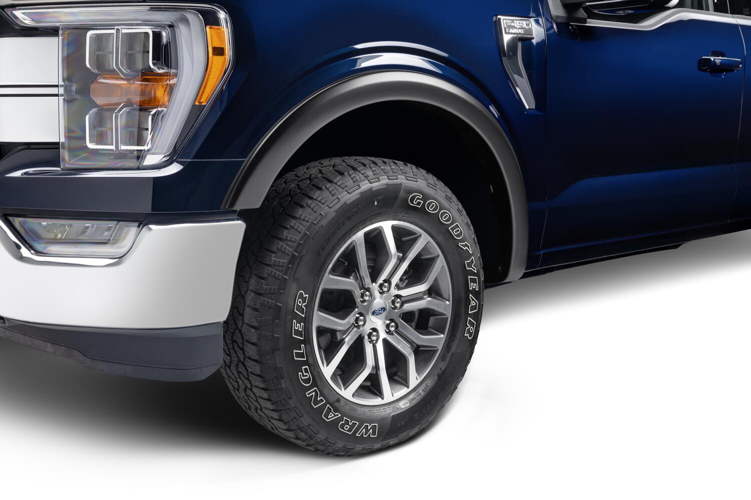 Black OE Style Smooth Finish 4-Piece Fender Flare Set For 2021-2026 Ford F150 Will Not Fit F150 Lightning Bushwacker