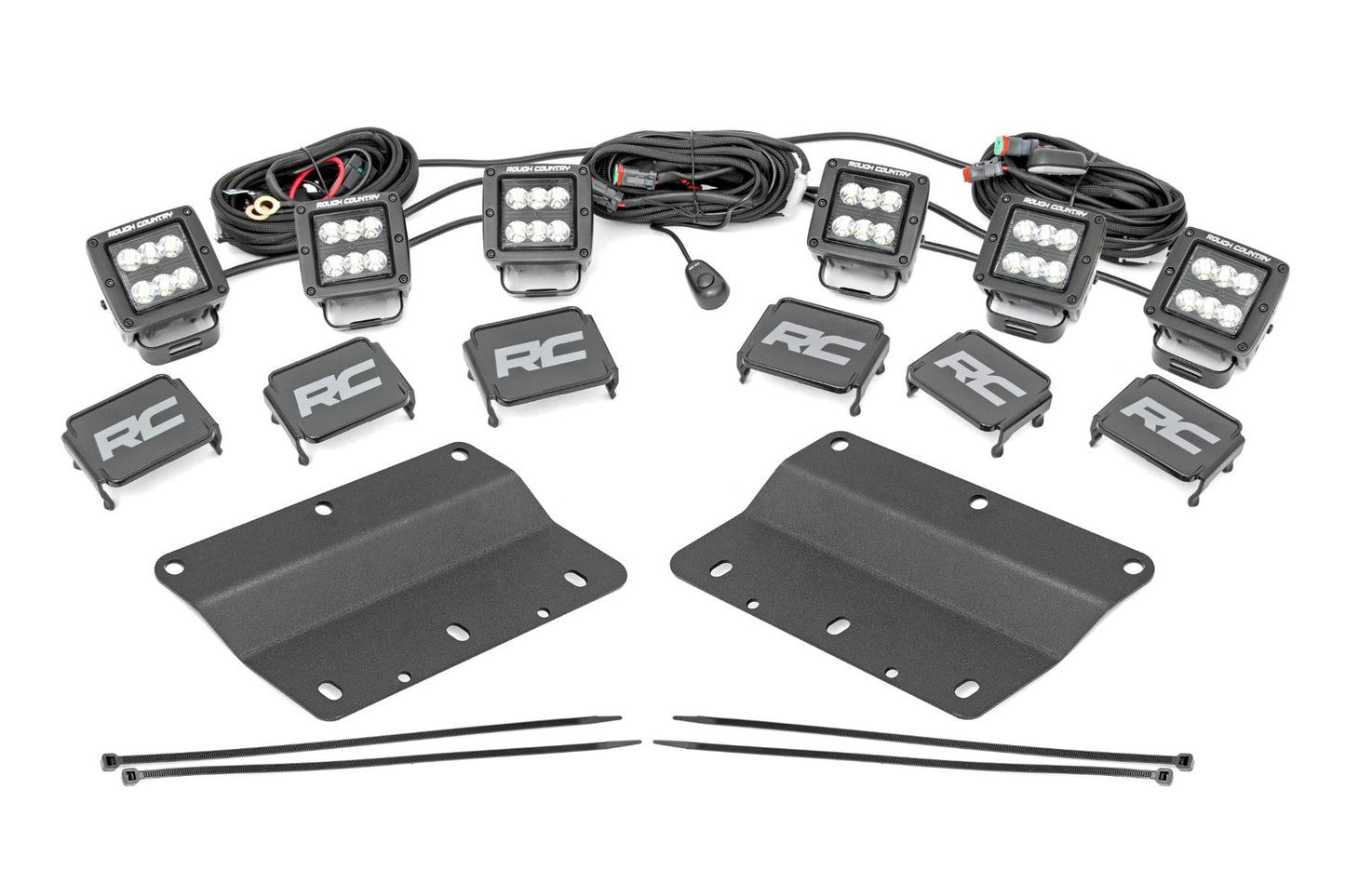 LED Light Kit | Fog Mount | Triple 2" Black Pair | Spot | Ford Bronco (21-26)