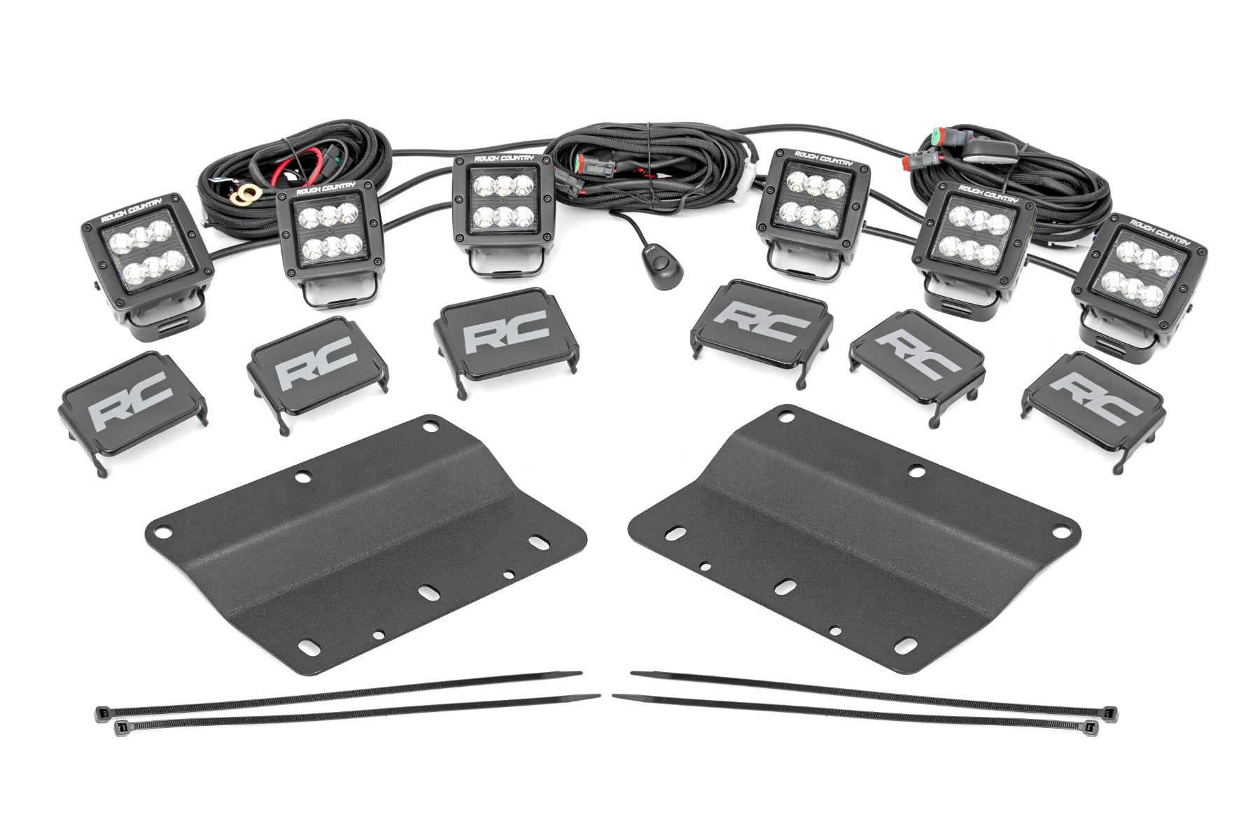 LED Light Kit | Fog Mount | Triple 2" Black Pair | Spot | Ford Bronco (21-26)