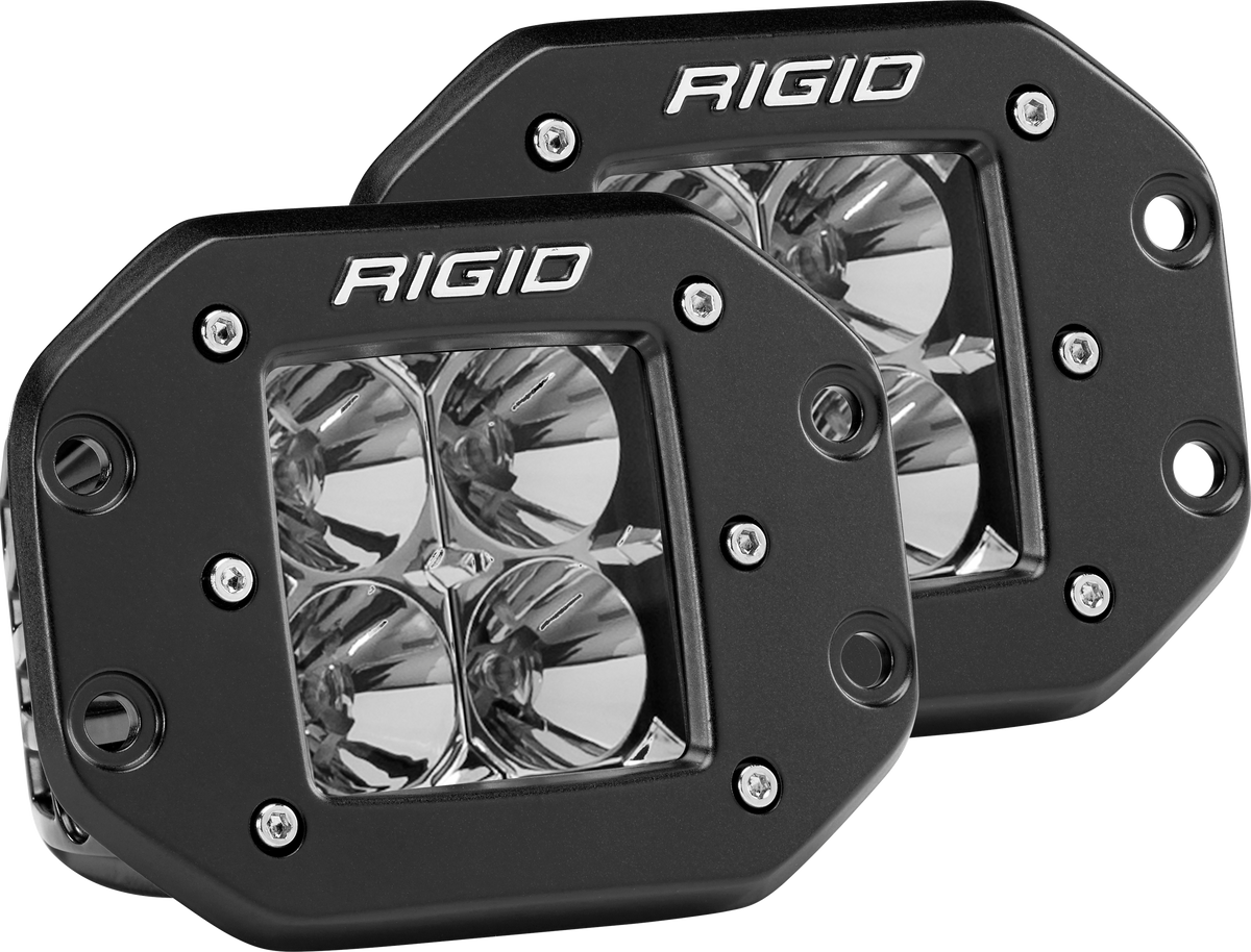 Flood Flush Mount Black Pair D-Series Pro RIGID Industries
