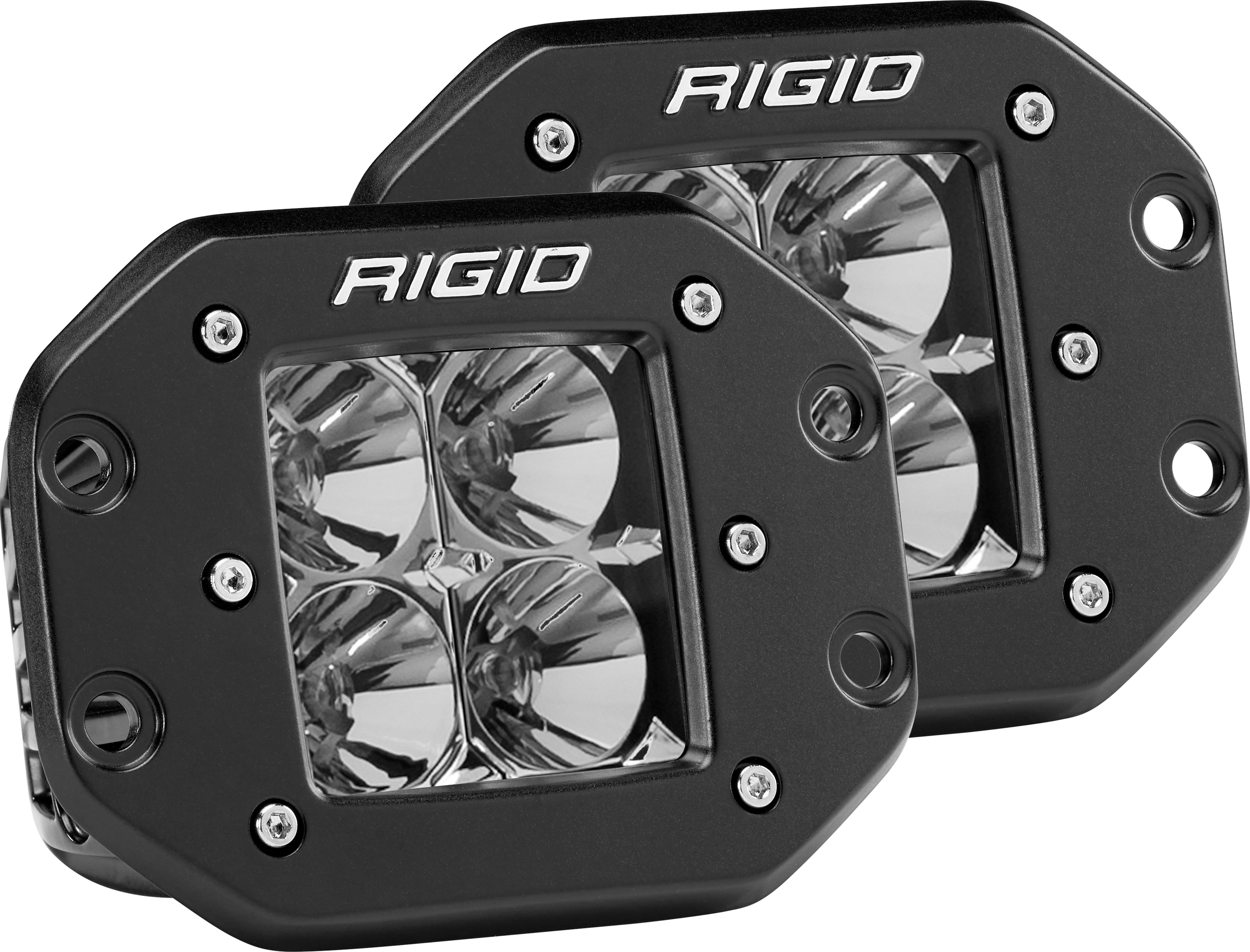 Flood Flush Mount Black Pair D-Series Pro RIGID Industries