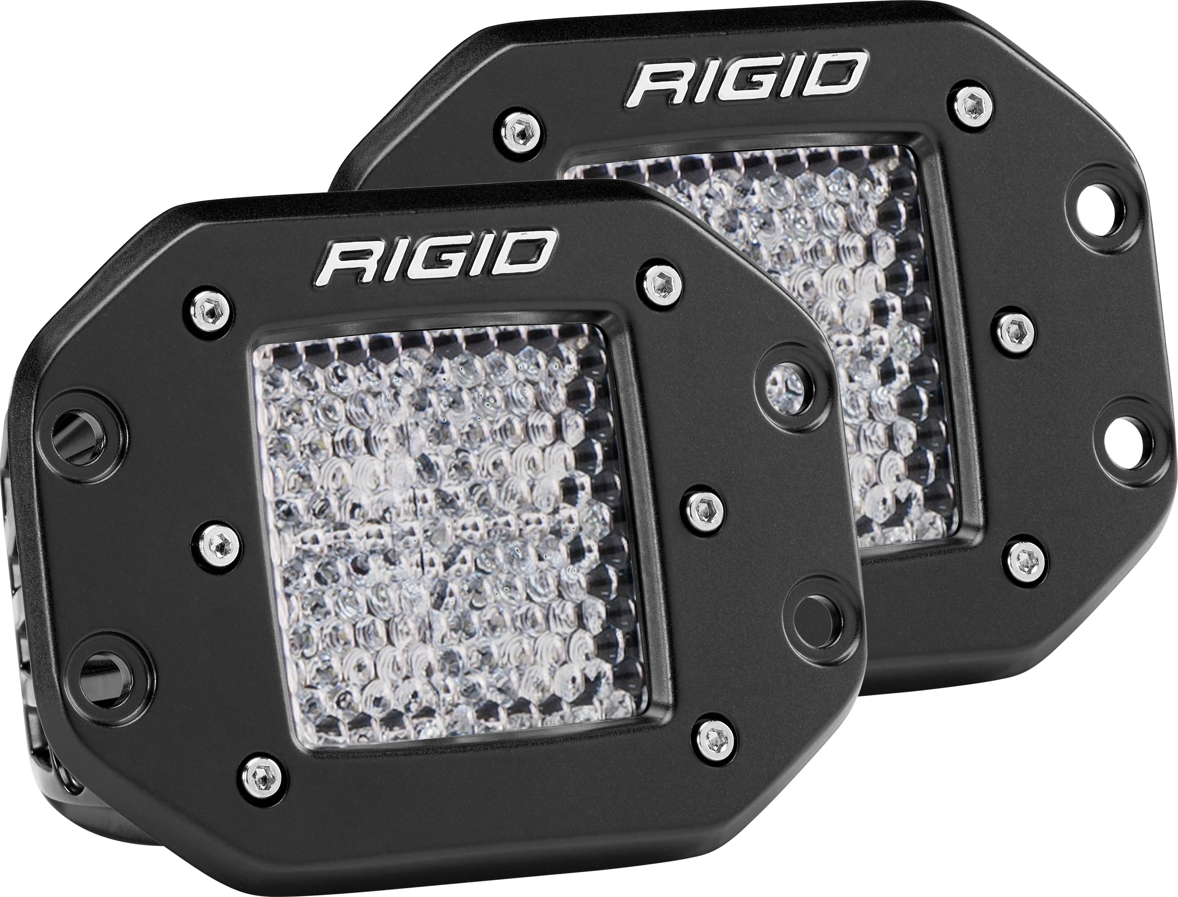 Diffused Flush Mount Black Pair D-Series Pro RIGID Industries