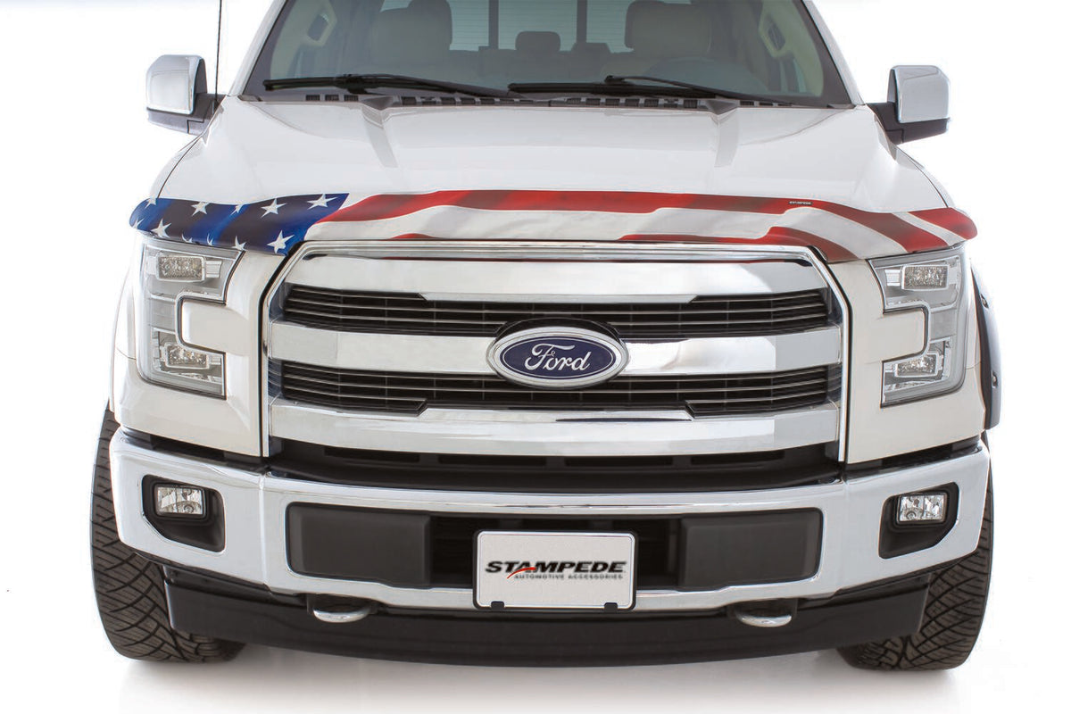 Vigilante Premium Hood Protector American Flag for 2011-2015 Ford Explorer (Excludes Sport Model) Stampede
