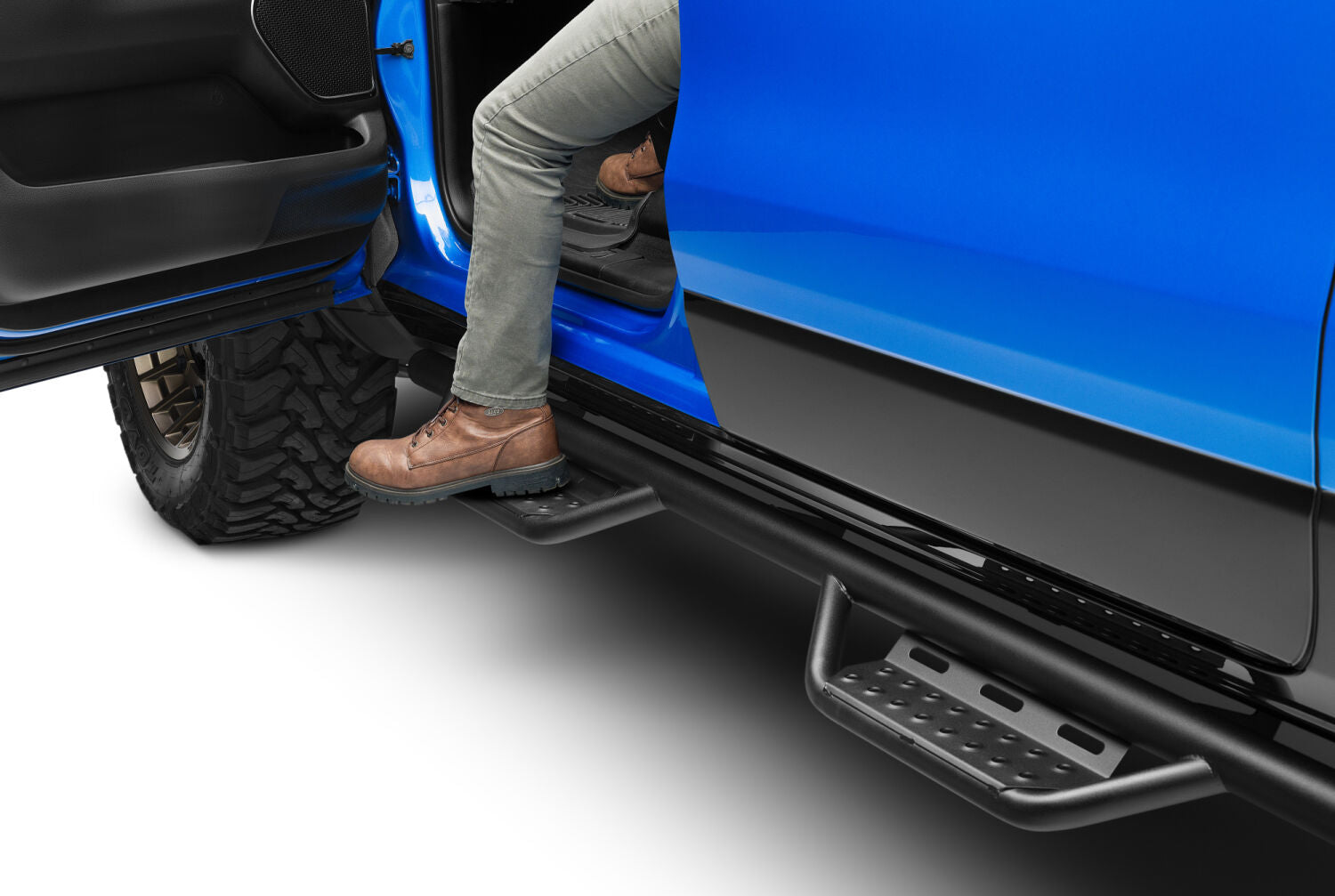 Nerf Step RS Bar Cab Length (2 Steps per Side) 2019-2025 (New Body Style) Ram 1500 Crew Cab Textured Black NFab