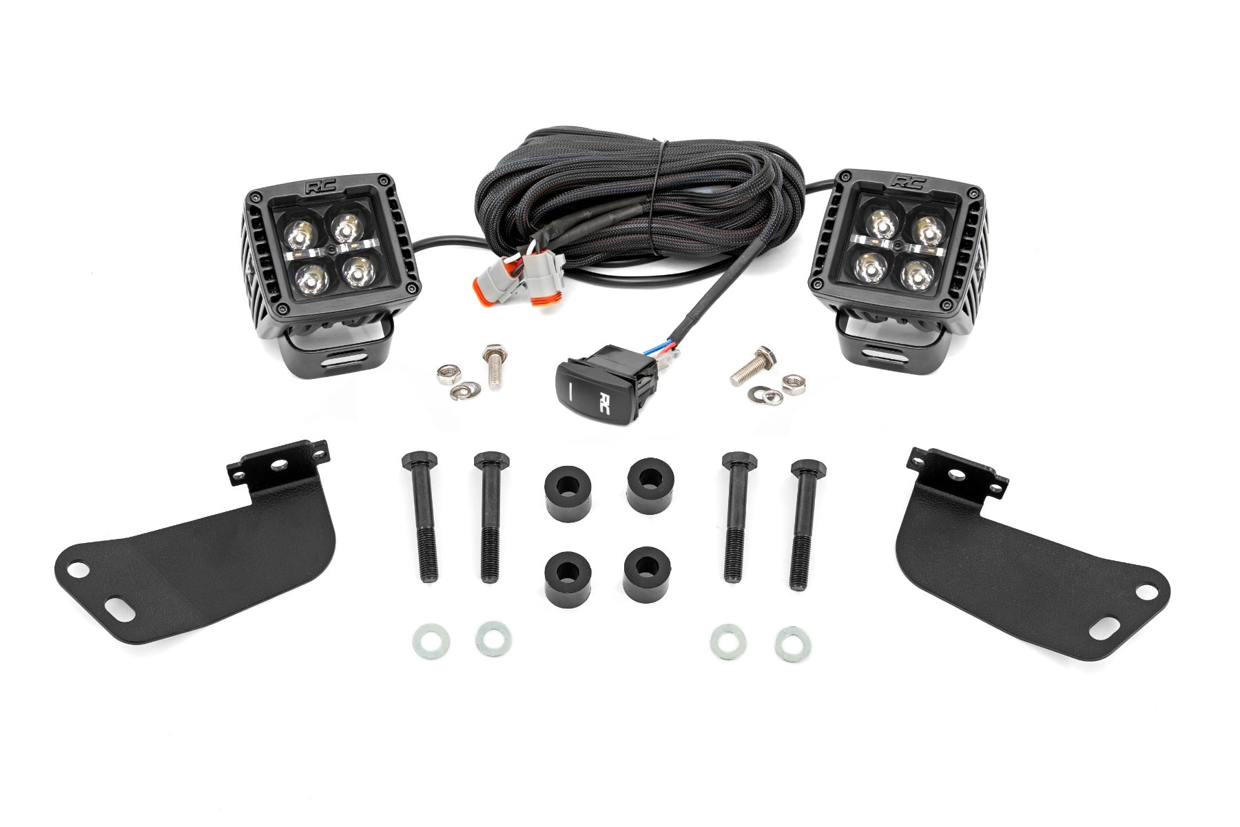 LED Light Kit | Front Mount | 2" Black Pair | Amber DRL | Segway 570 F
