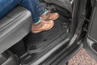 Husky Liners 21-23 Jeep Grand Cherokee L 2nd Row Bucket Seats X-act Contour Rear Floor liner (Black)