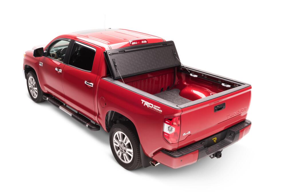 BAKFlip G2 Hard Folding Truck Bed Cover Rail Mounts Near Top of Bed Rail Rails Can Be Lowered Using Drop Down Brackets 2007-2021 Toyota Tundra 5 Foot 6 Inch Bed without Deck Rail System without Trail Special Edition Storage Boxes BAK