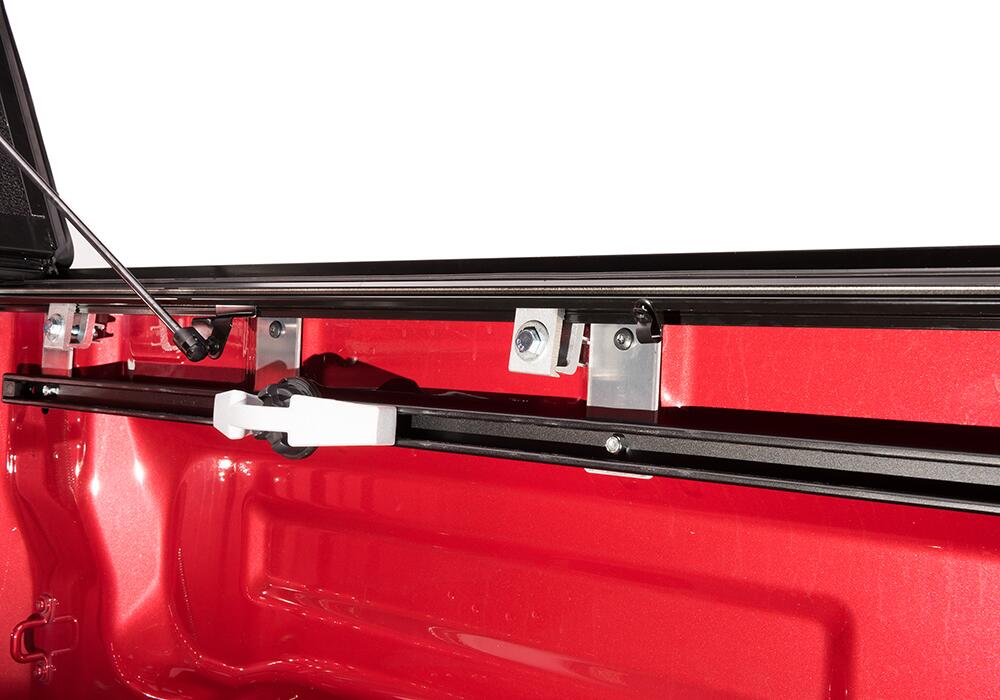 BAKFlip G2 Hard Folding Truck Bed Cover Rail Mounts Near Top of Bed Rail Rails Can Be Lowered Using Drop Down Brackets 2007-2021 Toyota Tundra 5 Foot 6 Inch Bed without Deck Rail System without Trail Special Edition Storage Boxes BAK