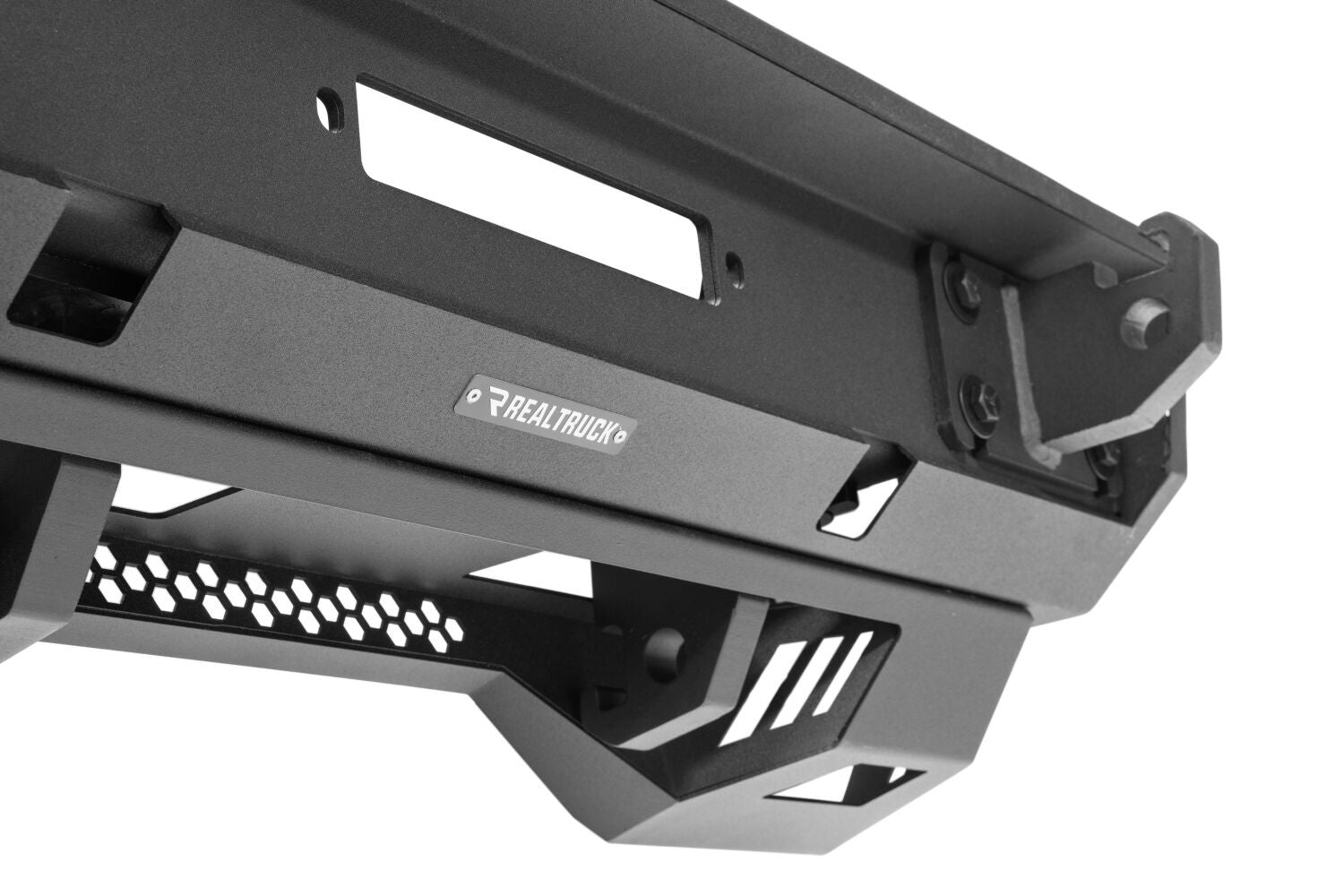Trailline Bumper Fairlead Mount Plate Textured Black 2018-2026 Jeep Wrangler JL 2020-2025 Jeep Gladiator Go Rhino