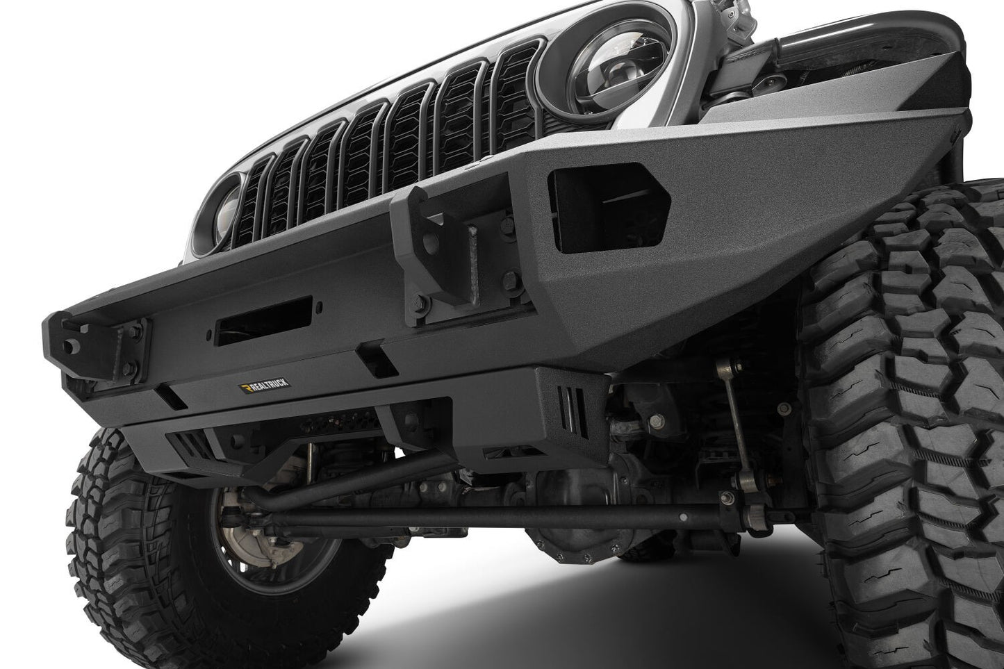Trailline Bumper Fairlead Mount Plate Textured Black 2018-2026 Jeep Wrangler JL 2020-2025 Jeep Gladiator Go Rhino