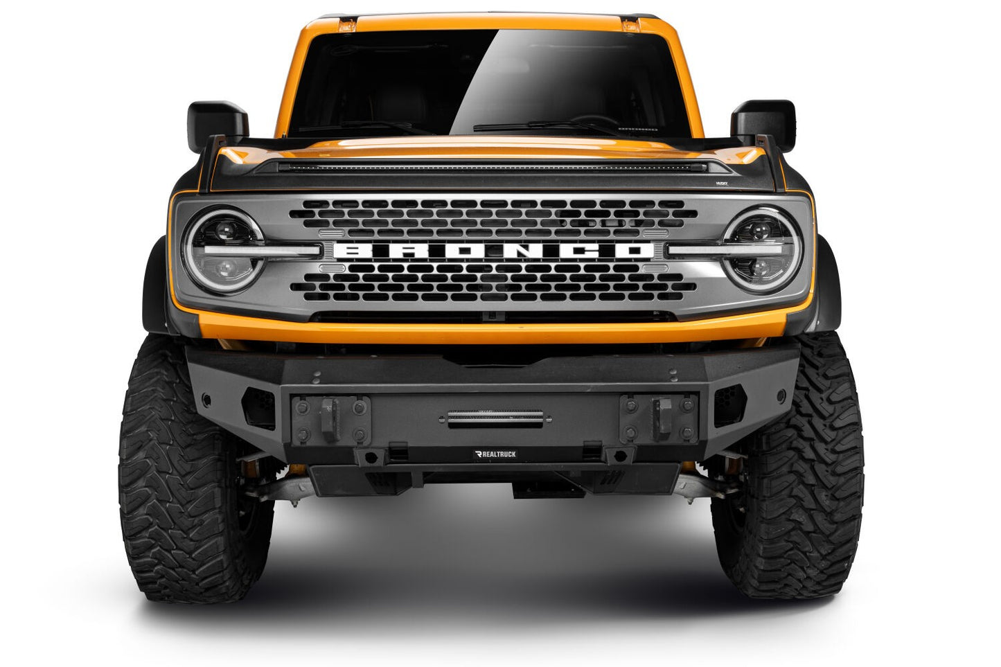 Trailline Bumper Fairlead Mount Plate Textured Black 2021-2025 Ford Bronco Go Rhino