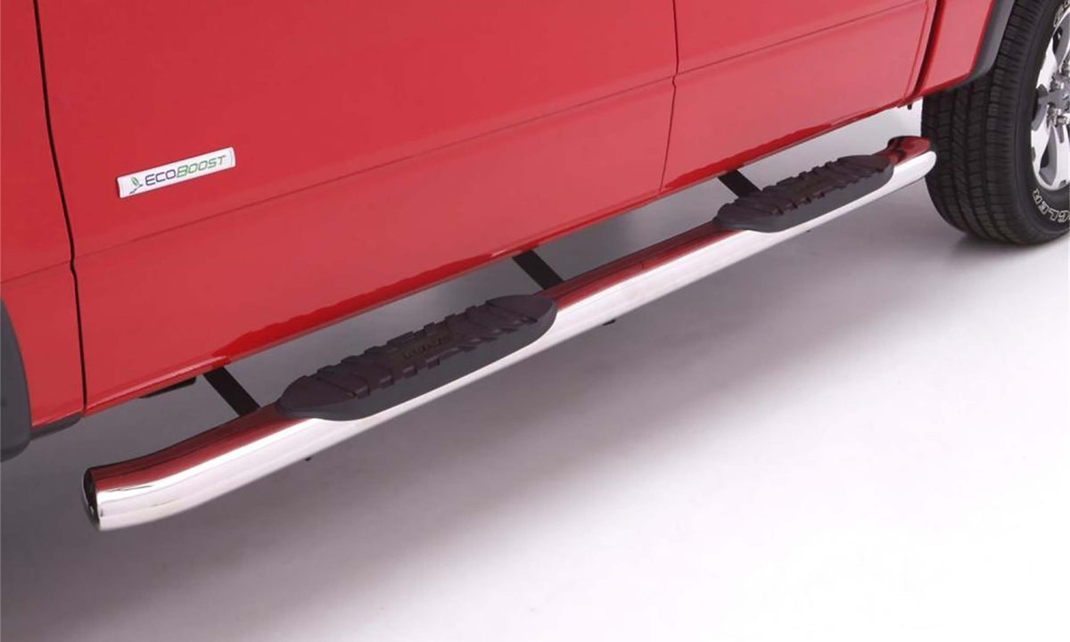 5 Inch Oval Curved Nerf Bars Polished Stainless 1999-2013 Silverado/sierra 2500/3500 Extended Cab Lund