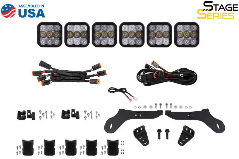 Diode Dynamics 17-20 Ford Raptor SS5 Grille CrossLink Lightbar Kit - Pro White Combo