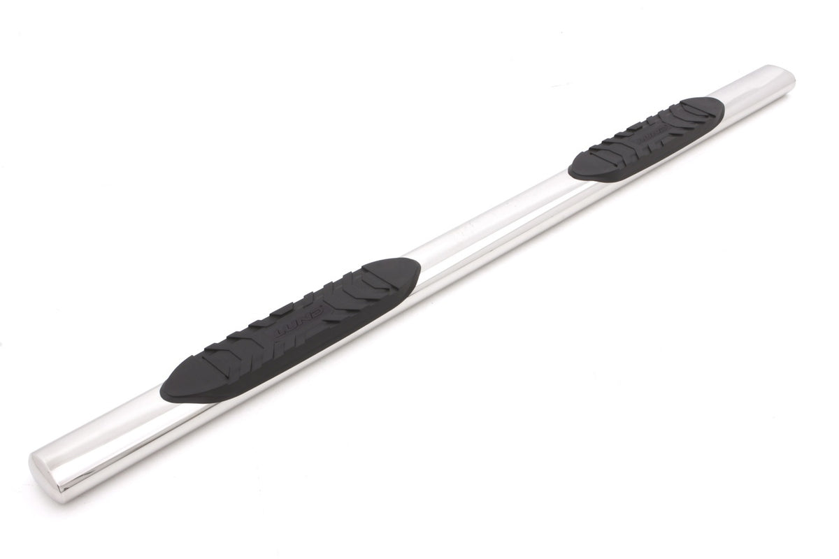 5 Inch Oval Straight Nerf Bars Polished Stainless 2001-2014 Silverado/Sierra 2500/3500 Crew Cab Lund