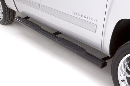 5 Inch Oval Straight Nerf Bars Polished Stainless 2001-2014 Silverado/Sierra 2500/3500 Crew Cab Lund
