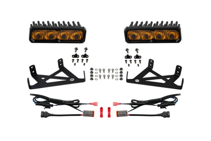 Diode Dynamics 2020-2022 Ford F-250 Super Duty F250 Fog SS6 Sport LED Kit Yellow 3000K