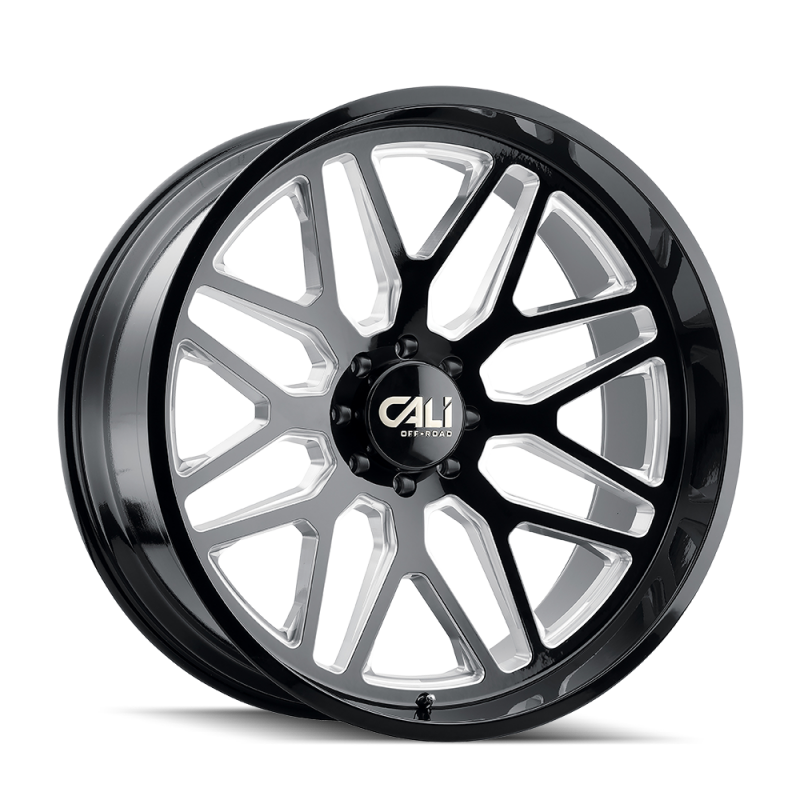 Cali Off-Road 9115 Invader 20x12 / 6x139.7 BP / -51mm Offset / 106.1mm Hub Gloss Black Milled Wheel