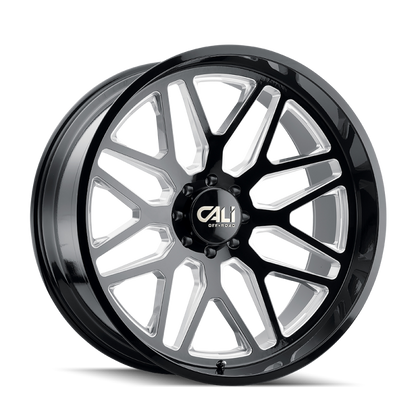 Cali Off-Road 9115 Invader 20x12 / 6x139.7 BP / -51mm Offset / 106.1mm Hub Gloss Black Milled Wheel
