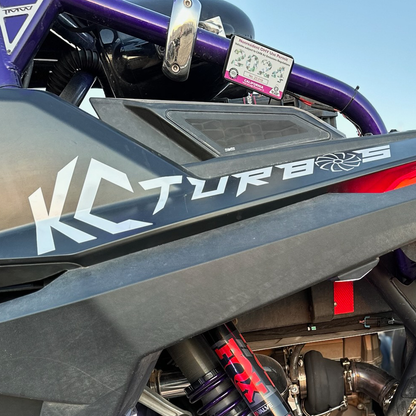 24" White KC Turbos Logo Sticker - view 3