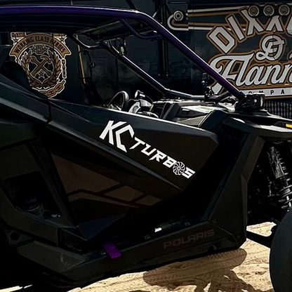 24" White KC Turbos Logo Sticker - view 2