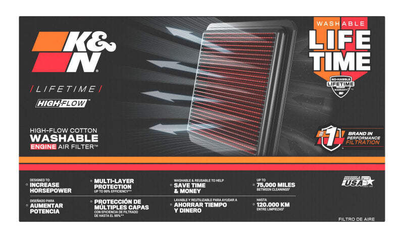 K&N 09-10 Mercedes Benz E250CGI 1.8L-L4 Drop In Air Filter