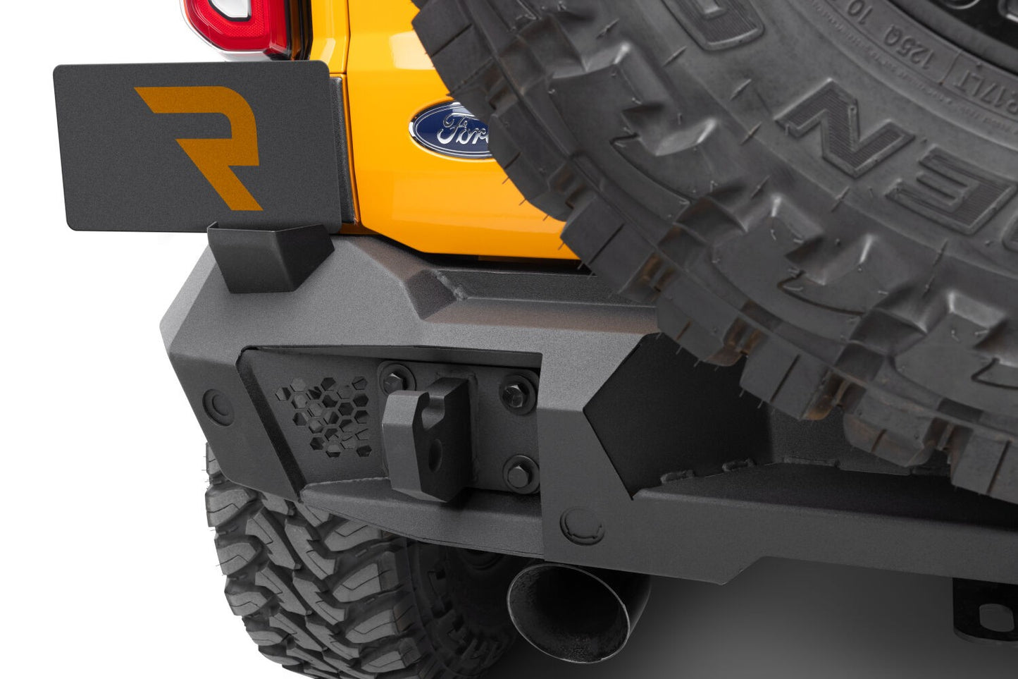 Trailline Rear Full Width Bumper Textured Black 2021-2025 Ford Bronco Go Rhino