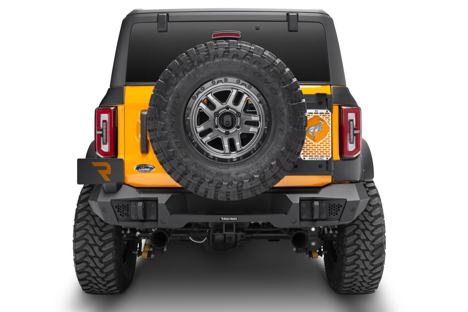 Trailline Rear Full Width Bumper Textured Black 2021-2025 Ford Bronco Go Rhino