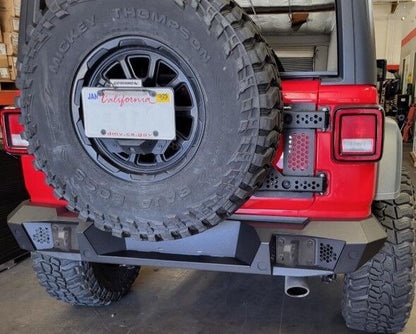 Trailline Rear Full Width Bumper Textured Black 2018-2026 Jeep Wrangler Go Rhino