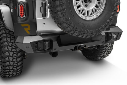 Trailline Rear Full Width Bumper Textured Black 2018-2026 Jeep Wrangler Go Rhino