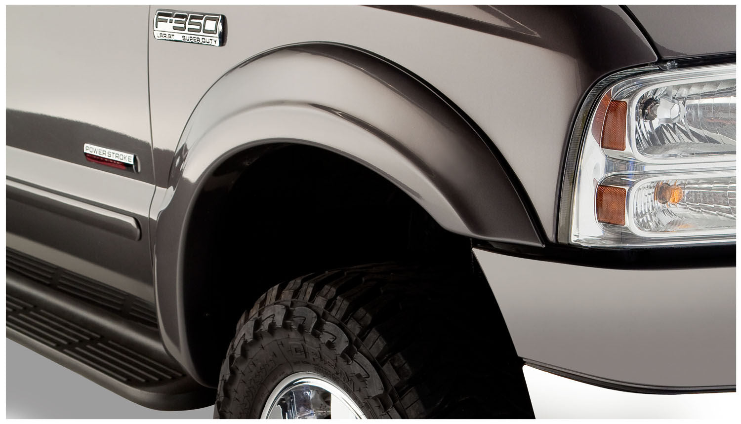 OE Style Fender Flares Black Smooth Finish 4-Piece Set For 1999-2007 F-250/F-350 Super Duty Husky Liners