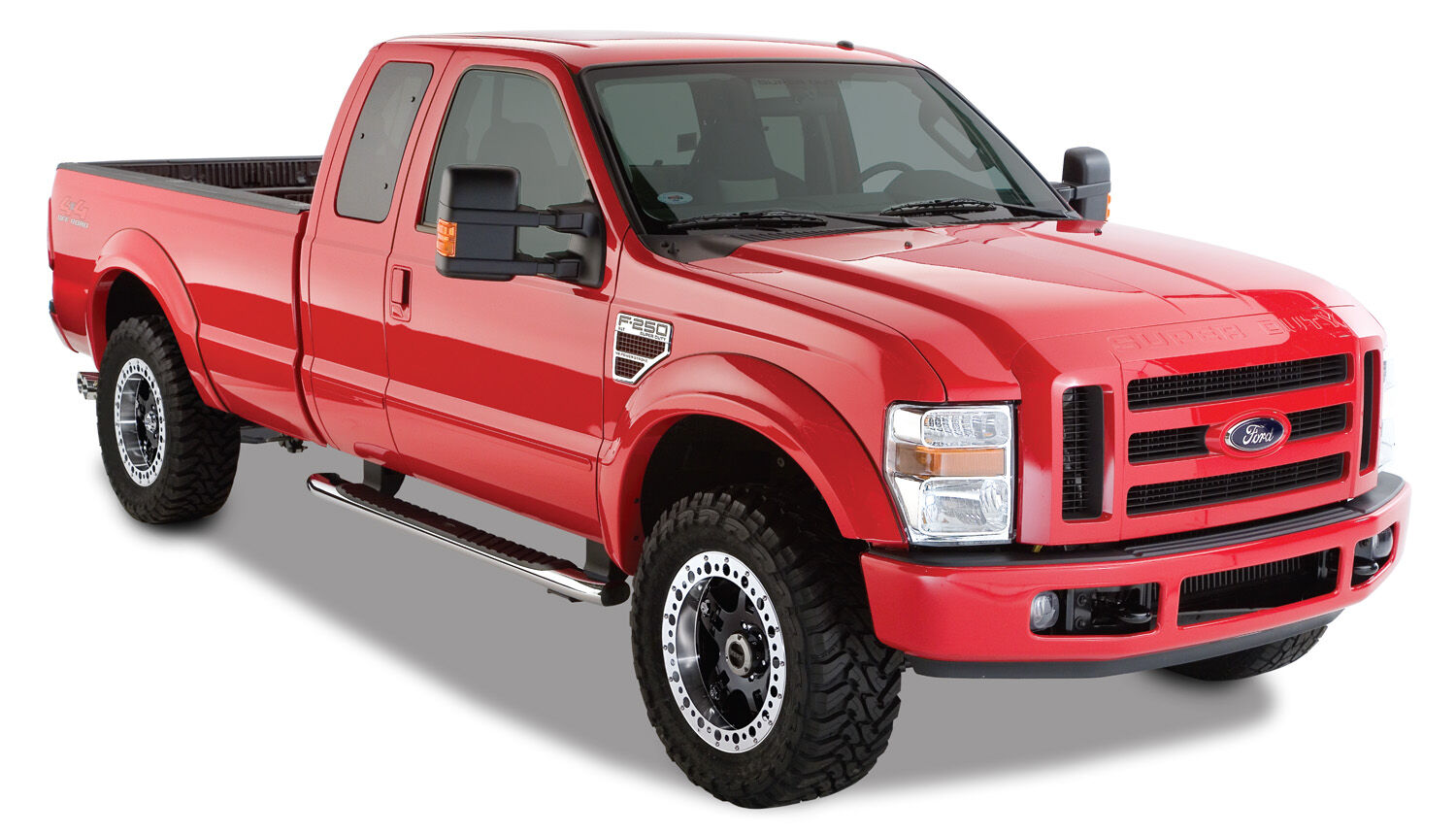 OE Style Fender Flares Black Smooth Finish 4-Piece Set For 2008-2010 F-250/F-350 Super Duty Husky Liners