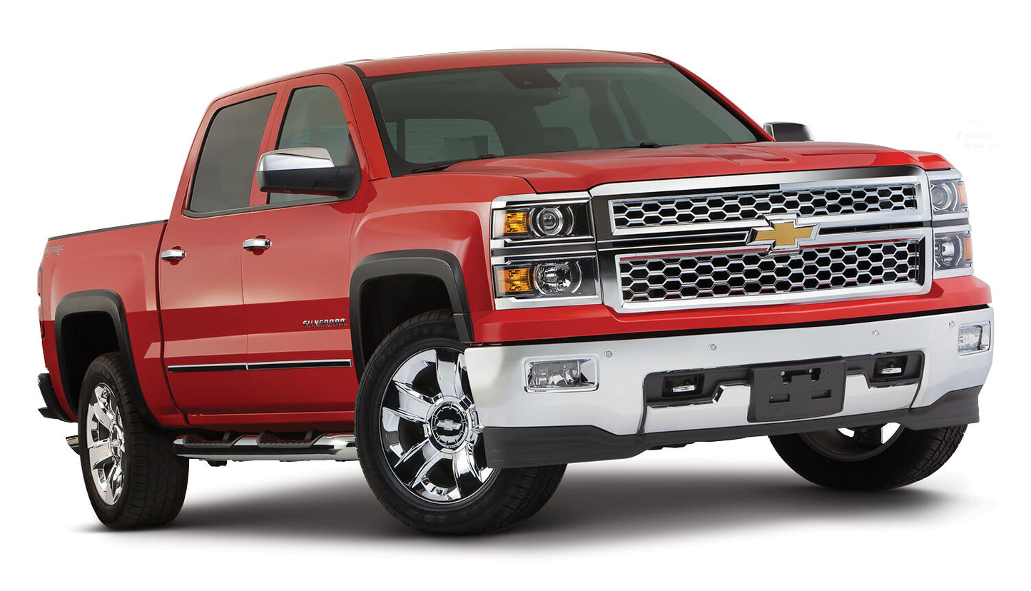 OE Style Fender Flares Black Smooth Finish 4-Piece Set For 2014-2019 Silverado 1500/1500 LD/2500 HD/3500 HD Husky Liners