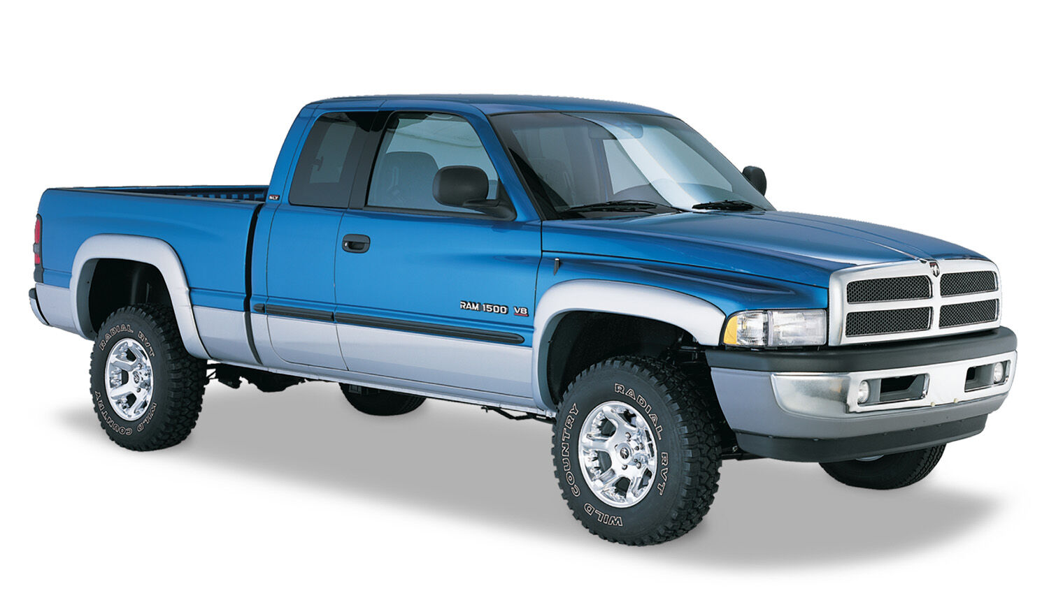 OE Style Fender Flares Black Smooth Finish 4-Piece Set For 1994-2002 Ram 1500/2500/3500 Husky Liners