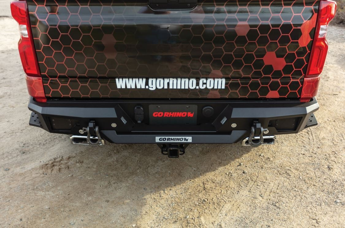 BR20 Rear Bumper Replacement Textured Black 2019-2021 Silverado/Sierra 1500 Go Rhino