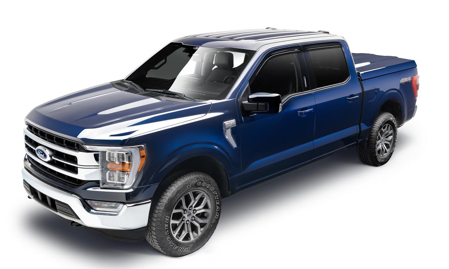 Low Profile Ventvisor Deflector Smoke Outside Mount 4 Piece For 2015-2025 F-150 Lightning, F-250 Super Duty, F-350 Super Duty, F-450 Super Duty Husky Liners