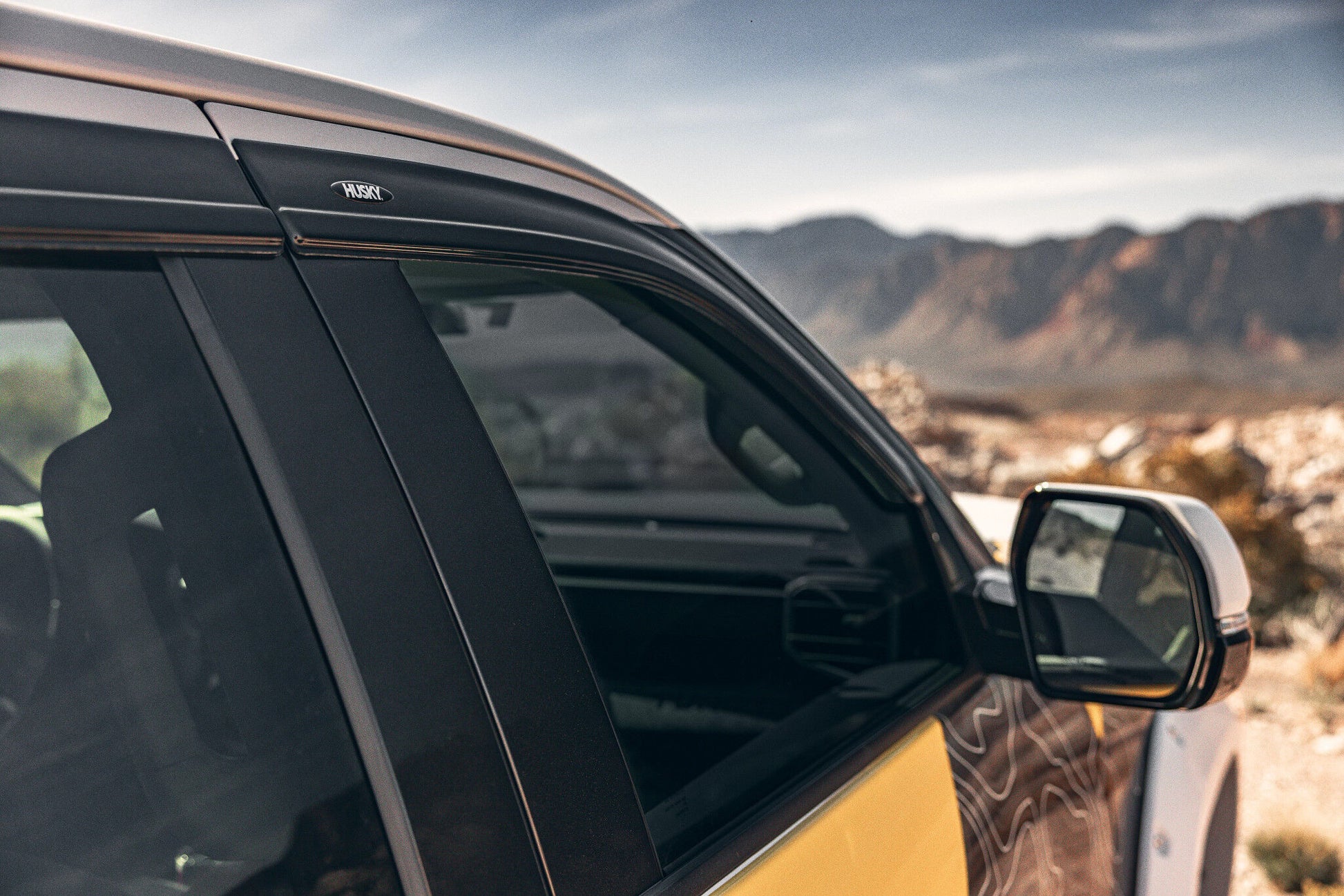 Low Profile Ventvisor Deflector Smoke Outside Mount 4 Piece For 2022-2025 Tundra Crew Cab Husky Liners