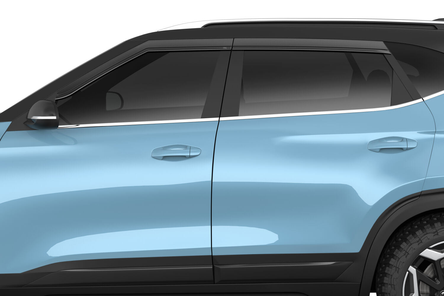Low Profile Ventvisor Deflector Smoke Outside Mount 4 Piece For 2021-2024 Seltos Husky Liners