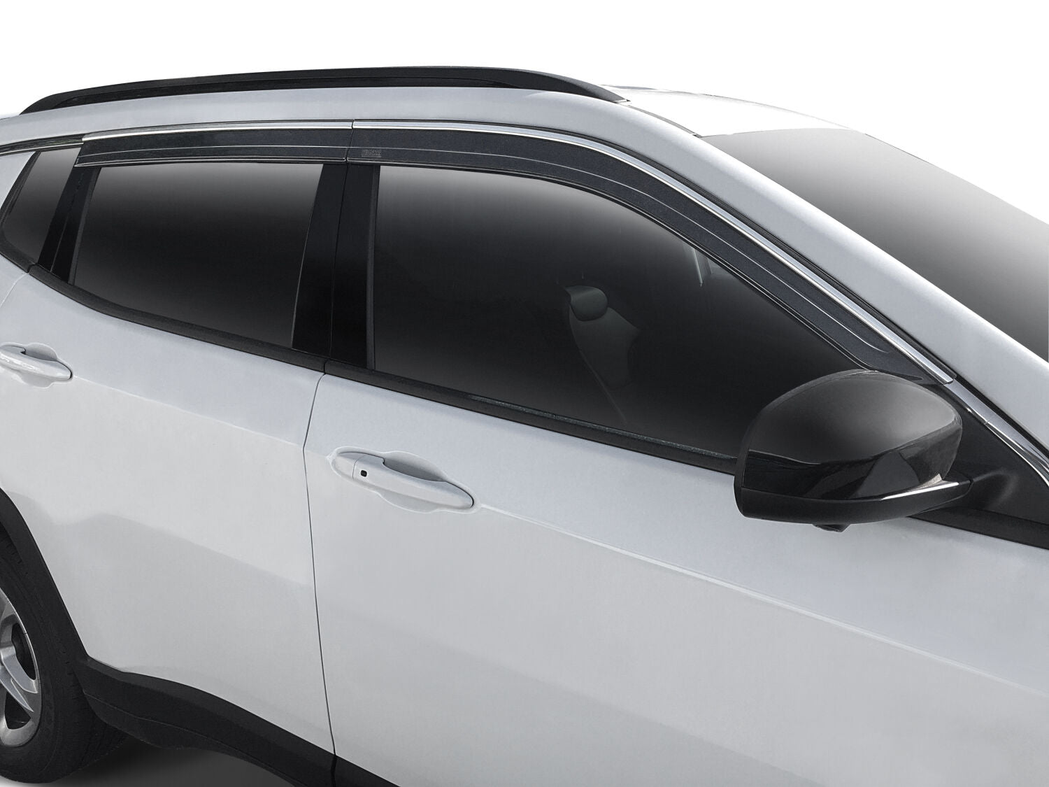 Low Profile Ventvisor Deflector Smoke with Chrome Trim Outside Mount 4 Piece For 2021-2024 Jeep Grand Cherokee Husky Liners