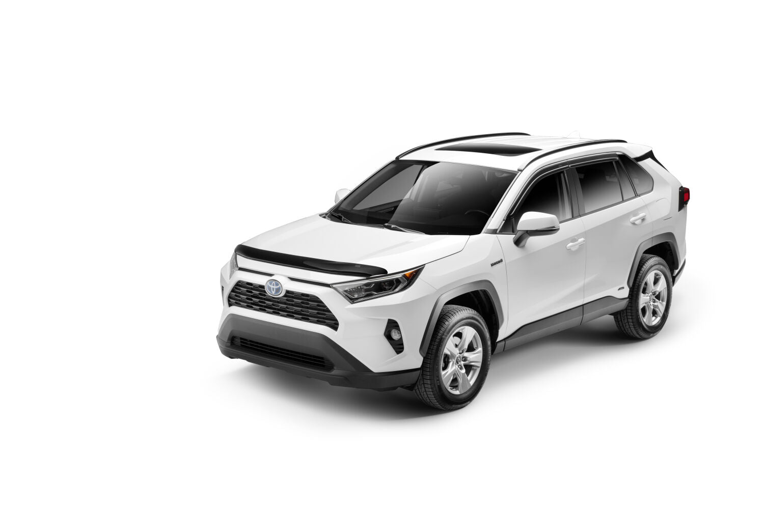 Low Profile Ventvisor Deflector Smoke with Chrome Trim Outside Mount 4 Piece For 2019-2025 RAV4 Husky Liners