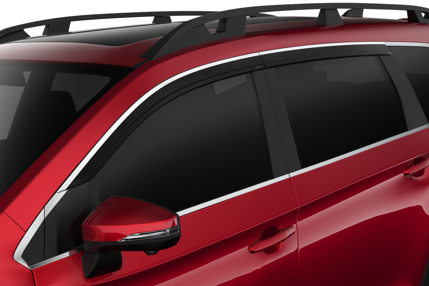 Husky Low Profile Ventvisor Deflector Smoke with Chrome Trim Outside Mount 4 Piece set For 2019-2023 Ascent Husky Liners