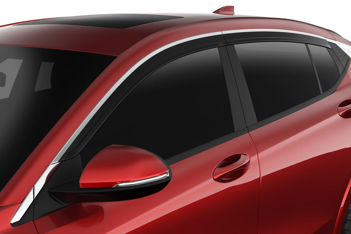 Low Profile Ventvisor Deflector Smoke with Chrome Trim Outside Mount 4 Piece For 2024 Envista Husky Liners