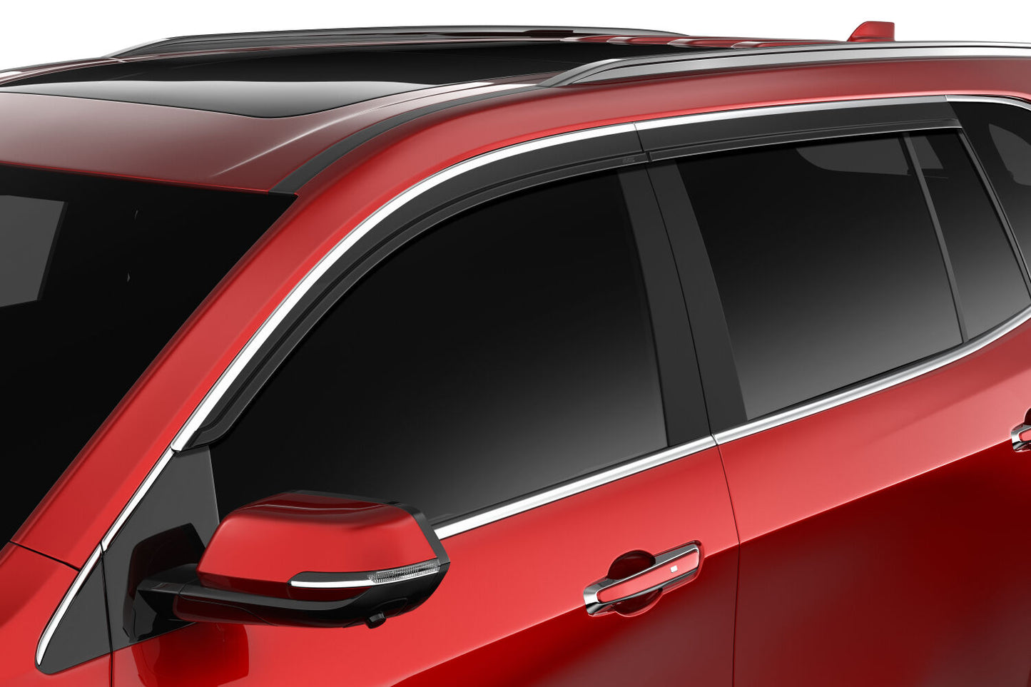 Low Profile Ventvisor Deflector Smoke with Chrome Trim Outside Mount 4 Piece For 2018-2024 Enclave Husky Liners