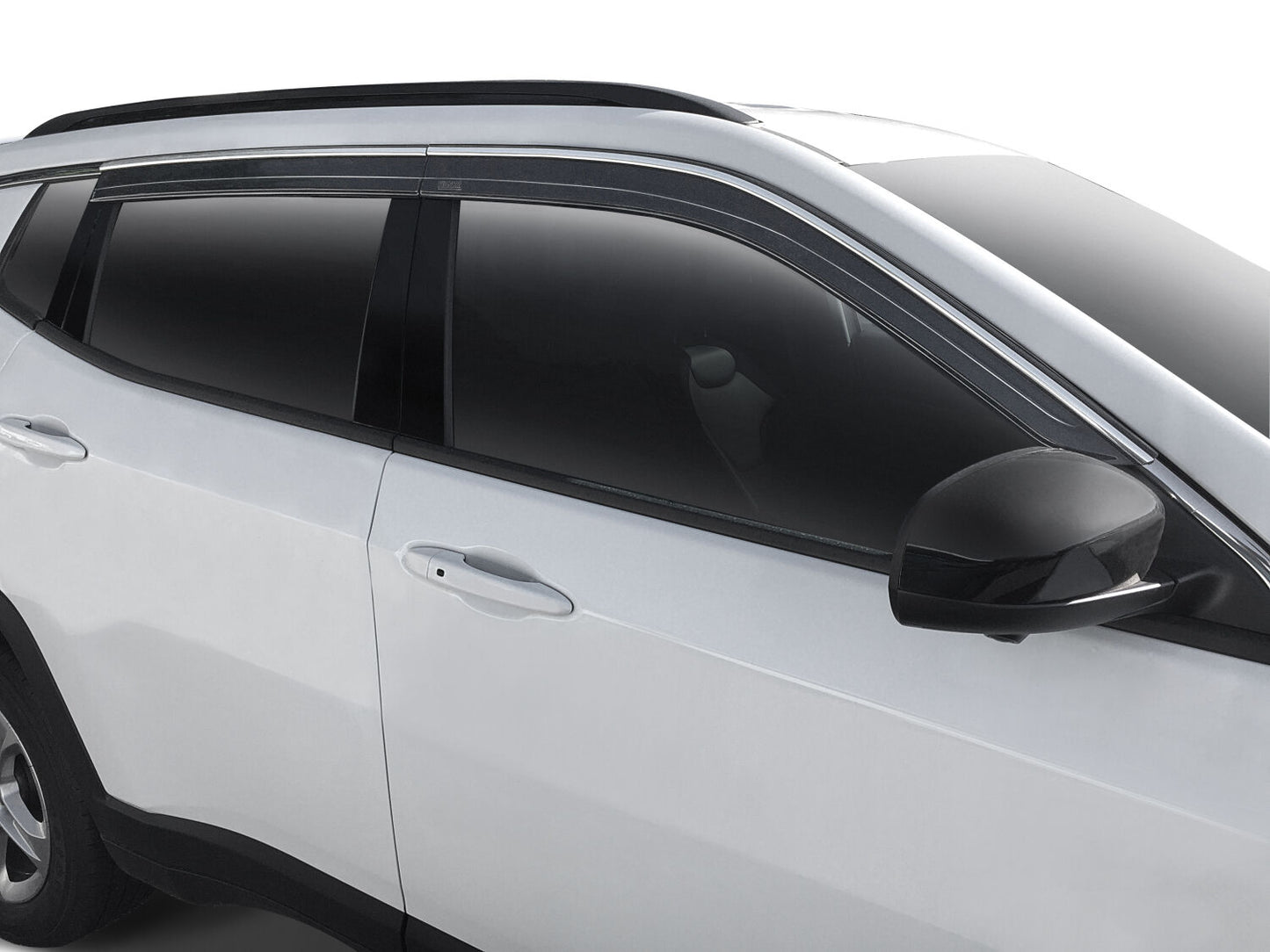 Low Profile Ventvisor Deflector Smoke with Chrome Trim Outside Mount 4 Piece For 2024-2025 Acadia/Enclave Husky Liners