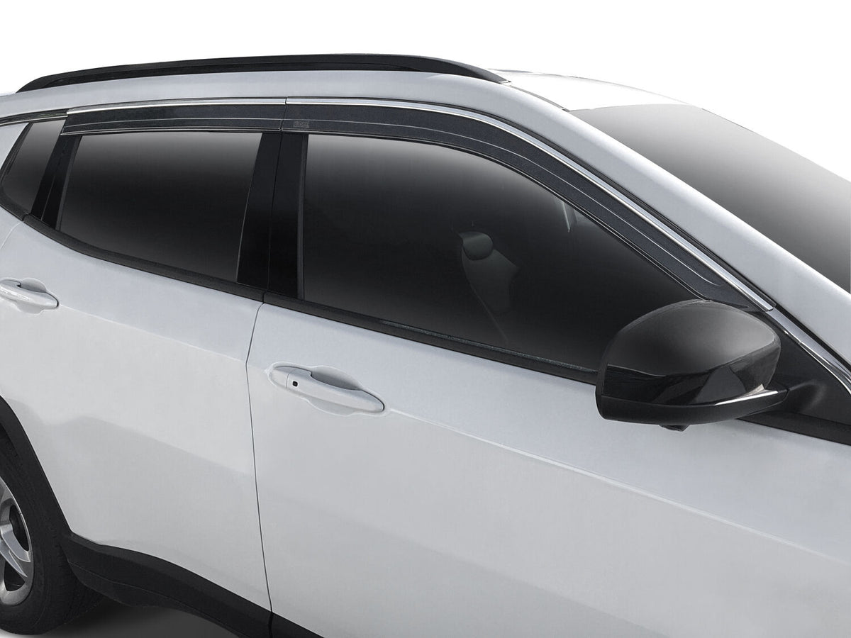 Low Profile Ventvisor Deflector Smoke with Chrome Trim Outside Mount 4 Piece For 2015-2020 Escalade ESV, Suburban, Yukon XL Husky Liners